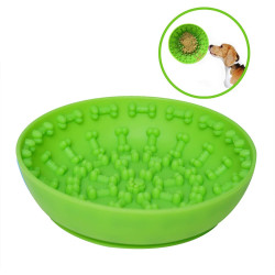 Pet Dog Slow Bowl Feeder Bowls with Suction Cup, Interactive for Boredom Anxiety Reduction, Distractor Toy, Preventing Choking Healthy Bone Design Bowl