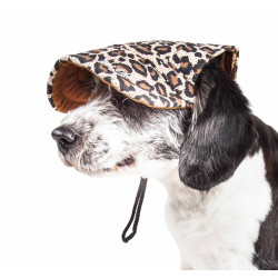 Pet Life  'Cheetah Bonita' Cheetah Patterned Uv Protectant Adjustable Fashion Dog Hat Cap