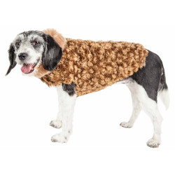 Pet Life  Luxe 'Furpaw' Shaggy Elegant Designer Dog Coat Jacket