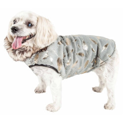 Pet Life  Luxe 'Gold-Wagger' Gold-Leaf Designer Fur Dog Jacket Coat